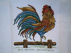 Cross stitch square for (QUILTED) Chooks & Roosters E01's quilt