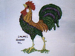 Cross stitch square for (QUILTED) Chooks & Roosters E01's quilt