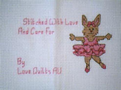 Cross stitch square for (QUILTED) Ballerinas E01's quilt