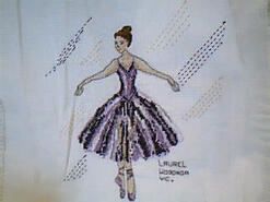 Cross stitch square for (QUILTED) Ballerinas E01's quilt