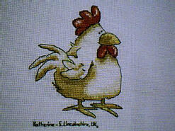Cross stitch square for (QUILTED) Chooks & Roosters E01's quilt