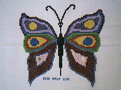 Cross stitch square for (QUILTED) Butterfly E02's quilt