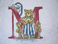 Cross stitch square for (QUILTED) Teddies E01's quilt