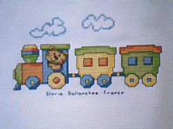 Cross stitch square for (QUILTED) Trains E01's quilt