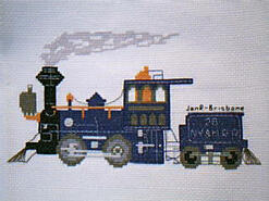 Cross stitch square for (QUILTED) Trains E01's quilt
