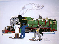 Cross stitch square for (QUILTED) Trains E01's quilt