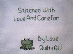 Cross stitch square for (QUILTED) Frog E01's quilt