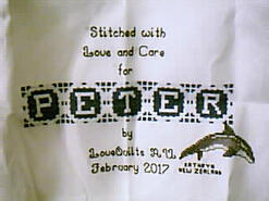 Cross stitch square for Peter H's quilt