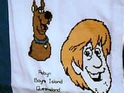 Cross stitch square for (QUILTED) Boy Theme E01's quilt