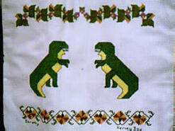 Cross stitch square for (QUILTED) Boy Theme E01's quilt