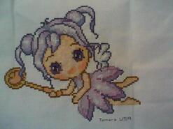 Cross stitch square for Isla J's quilt