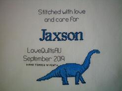 Cross stitch square for Jaxson S's quilt