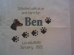 Cross stitch square for Ben  T's quilt