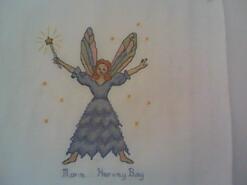Cross stitch square for Isla J's quilt