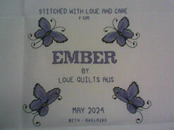Cross stitch square for Ember's quilt