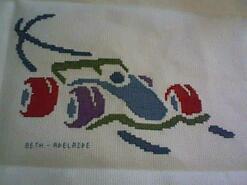 Cross stitch square for Oliver B's quilt