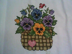 Cross stitch square for Layla Jane's quilt