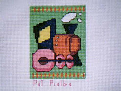 Cross stitch square for Cooper (E)'s quilt